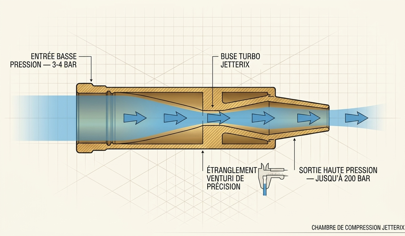 Schéma de la chambre de compression Jetterix
